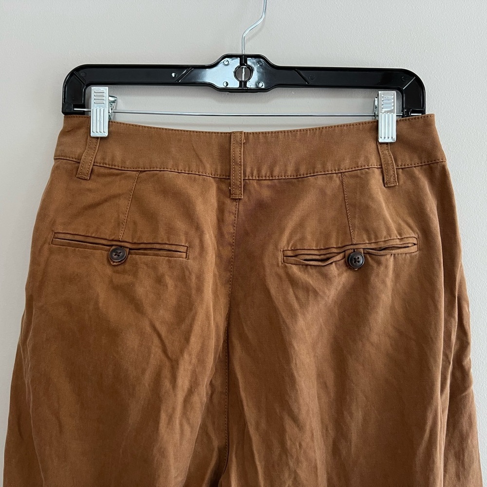 Madewell The Harlow Wide-Leg Linen Blend Pant in Acorn Brown, size 4 - Picture 6 of 13